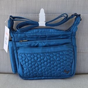 Lug Teal Quilted Crossbody Bag